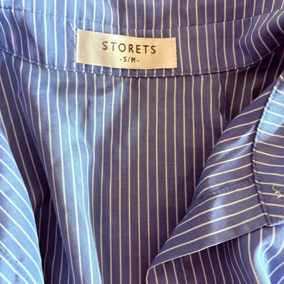 Storets Blue White Stripped Matching Shorts and Shirt Set - Picture 4 of 6